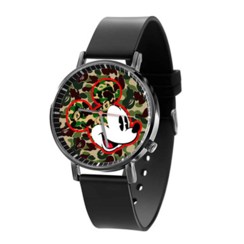 Mickey Mouse Bape Black Quartz Watch Unisex With Premium Gift Box