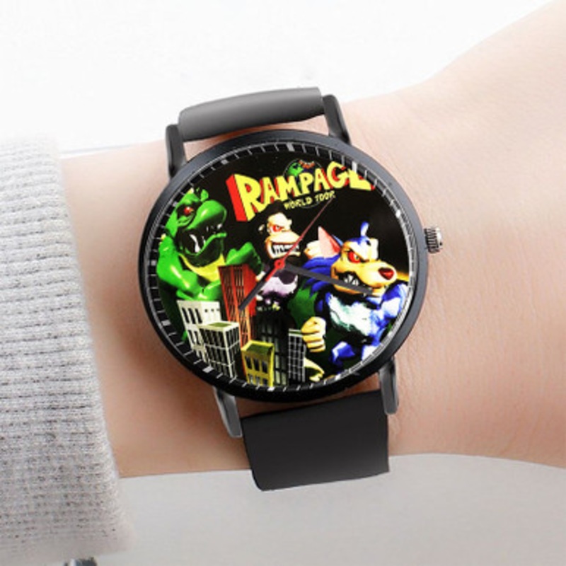 Pastele Rampage World Tour Watch Custom Unisex Black Quartz Watch Premium Gift Box Watches