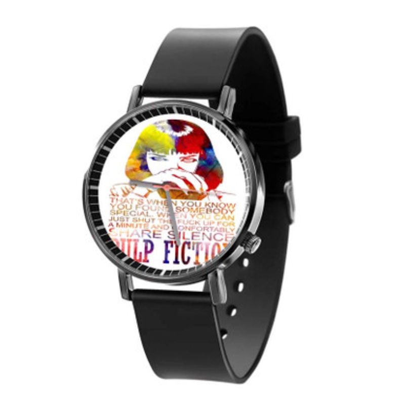 Pulp Fiction Uma Thurman Quotes Black Quartz Watch Unisex With Premium Gift Box