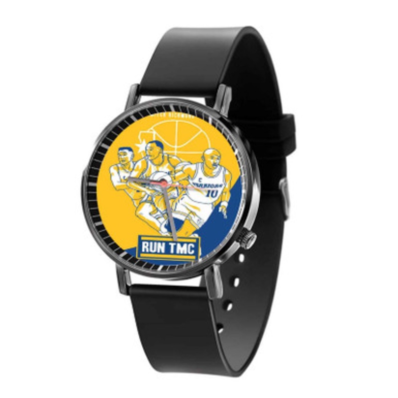 Run TMC Golden State Warriors Black Quartz Watch With Premium Gift Box for Unisex