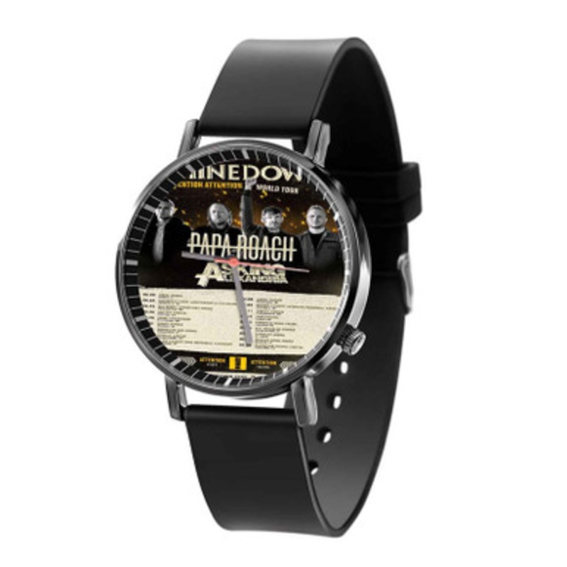 Shinedown Attention Attention World Tour Black Quartz Watch Unisex With Premium Gift Box
