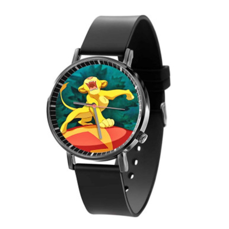 Simba The Lion King Disney Arts Unisex Black Quartz Watch With Premium Gift Box