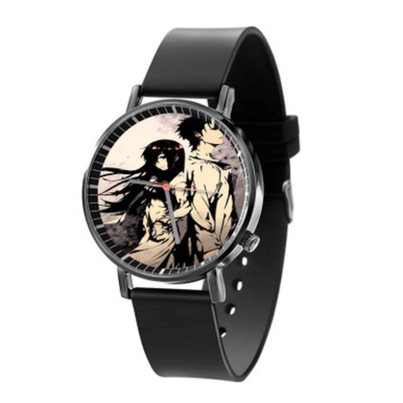 Steins Gate Rintarou and Kurisu Black Quartz Watch Unisex With Premium Gift Box