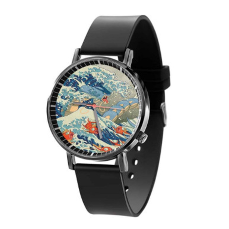 The Great Wave off Kanto Black Quartz Watch Unisex With Premium Gift Box