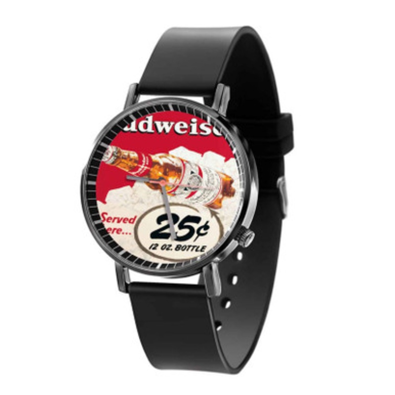 Budweiser Served Here Unisex Black Quartz Watch With Premium Gift Box