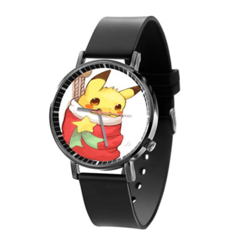 Christmas Pikachu Black Quartz Watch Unisex With Premium Gift Box