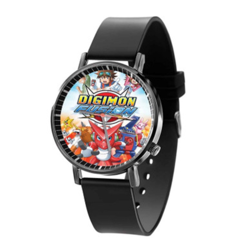 Digimon Fusion Art Black Quartz Watch Unisex With Premium Gift Box