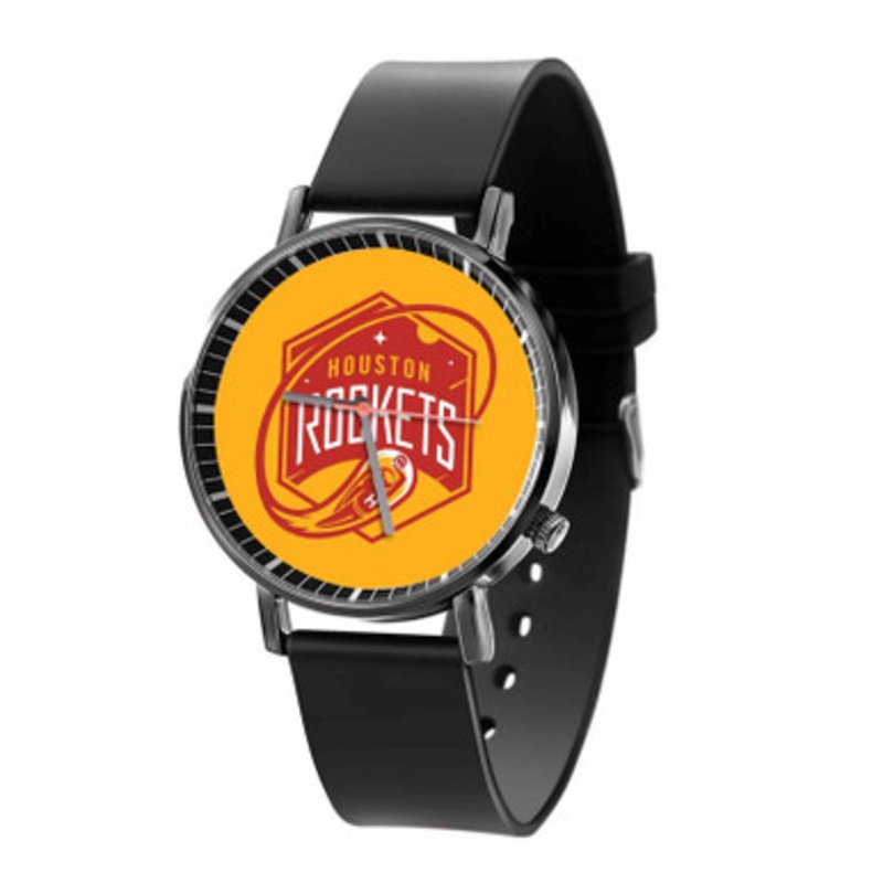 Houston Rockets NBA Art Black Quartz Watch Unisex With Premium Gift Box