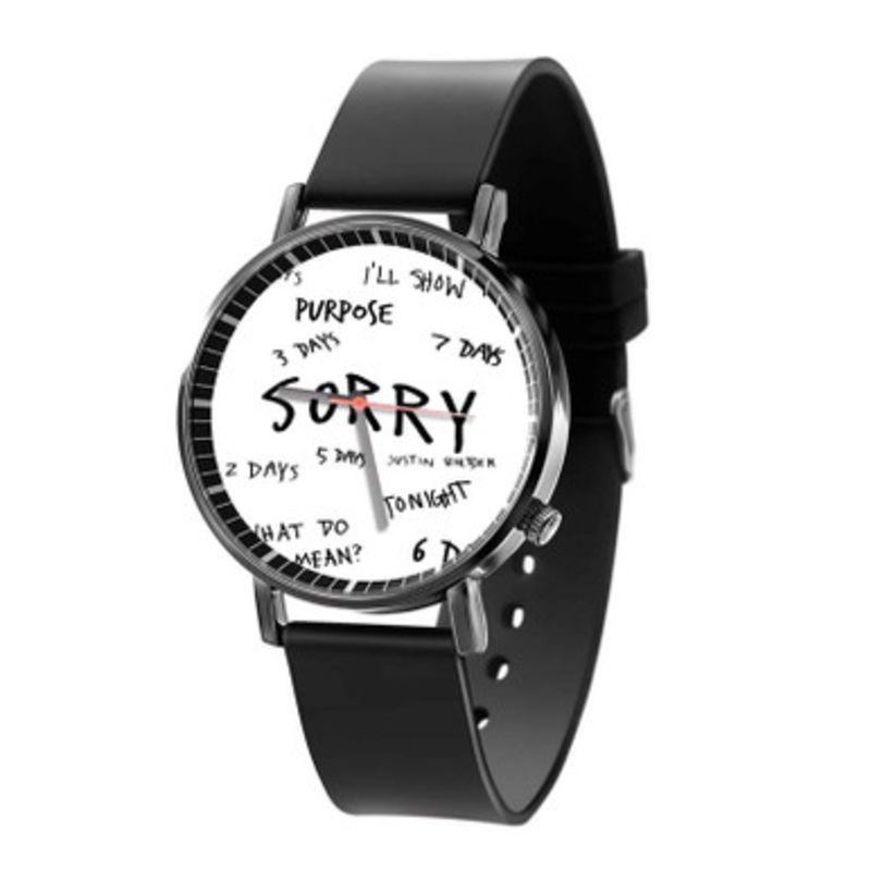 Justin Bieber Sorry Black Quartz Watch Unisex With Premium Gift Box