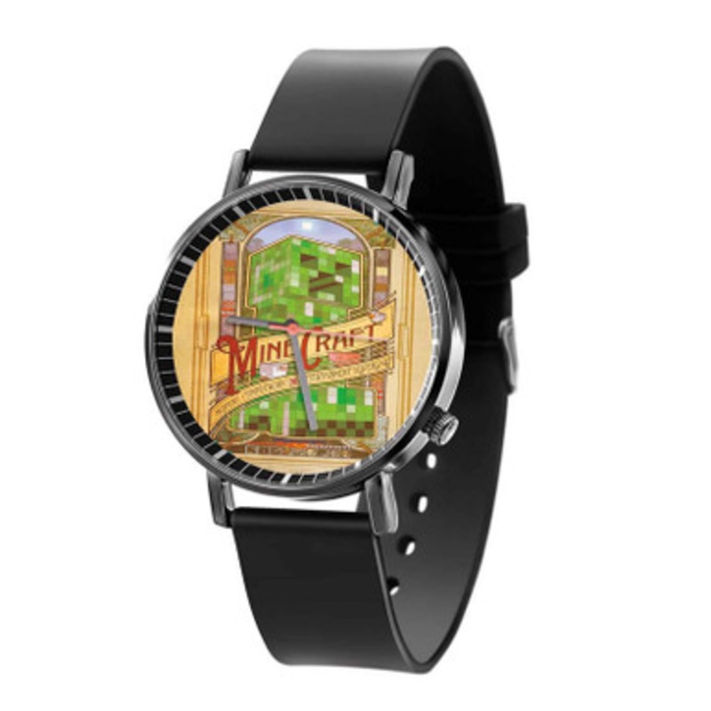 Minecraft Mojang Computronic Black Quartz Watch Unisex With Premium Gift Box