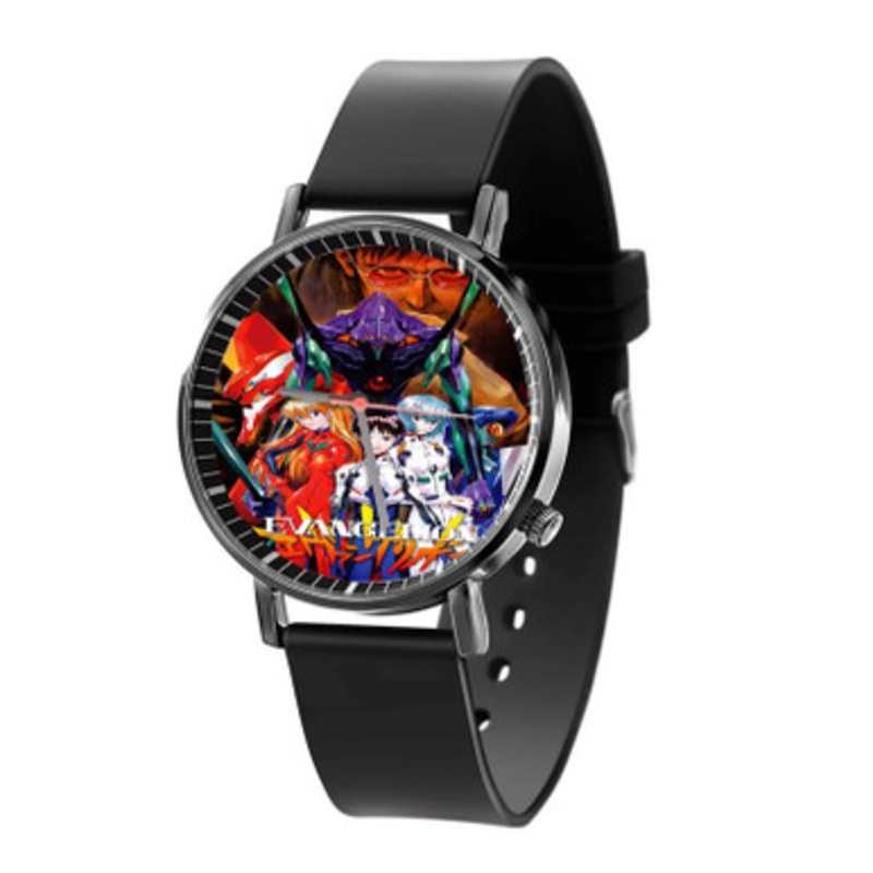 Neon Genesis Evangelion Characters Black Quartz Watch Unisex With Premium Gift Box