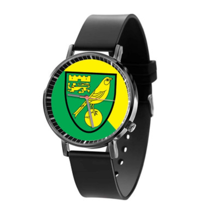 Norwich City FC Black Quartz Watch Unisex With Premium Gift Box