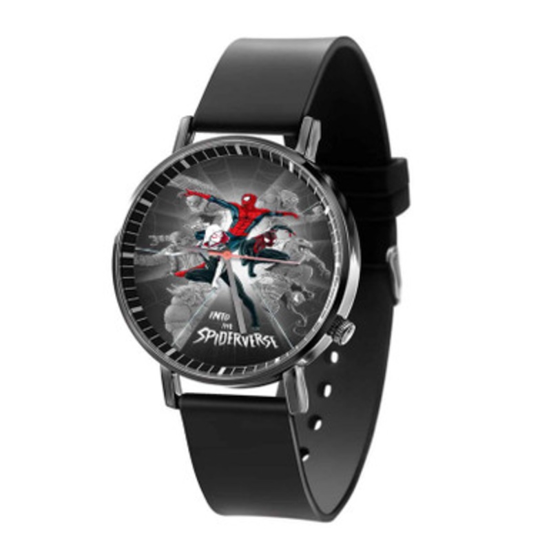 Spider Man Into The Spider Verse 3 Black Quartz Watch Unisex With Premium Gift Box