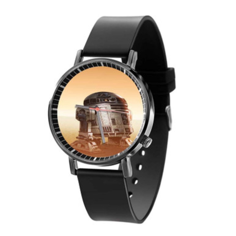 Star Wars R2 D2 Black Quartz Watch Unisex With Premium Gift Box