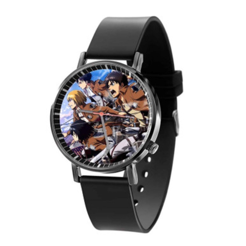 Attack on Titan Shingeki no Kyojin Characters Great Unisex Black Quartz Watch With Premium Gift Box