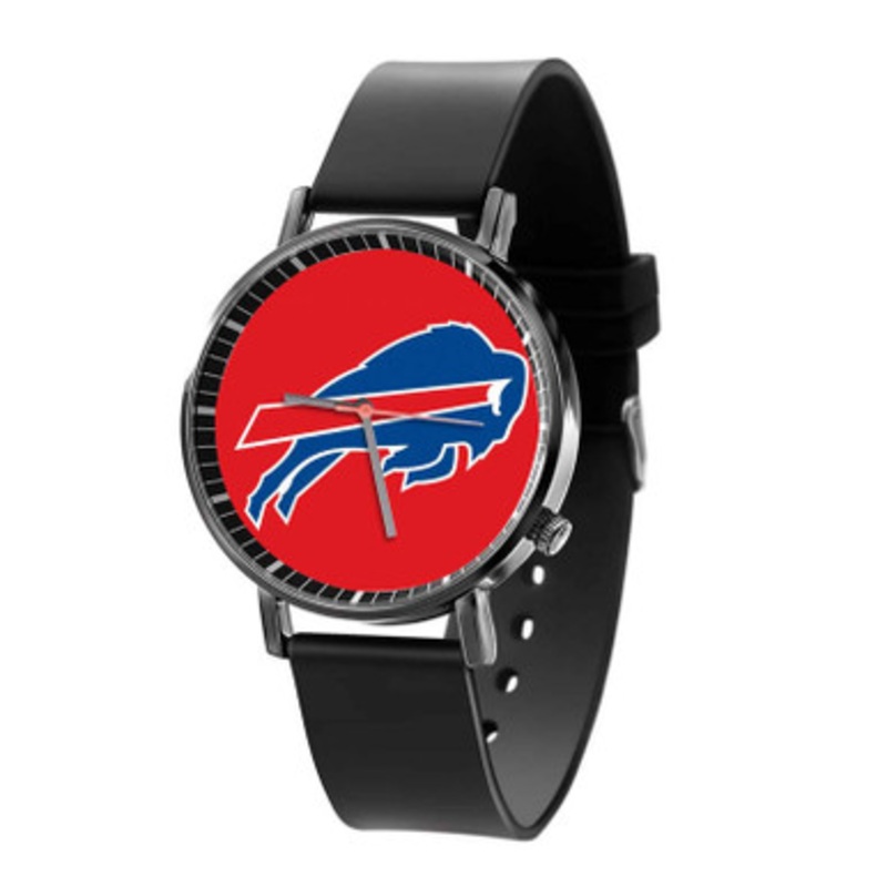 Buffalo Bills NFL Art Black Quartz Watch Unisex With Premium Gift Box
