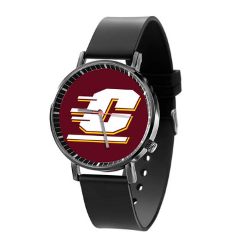 Central Michigan Chippewas Black Quartz Watch Unisex With Premium Gift Box