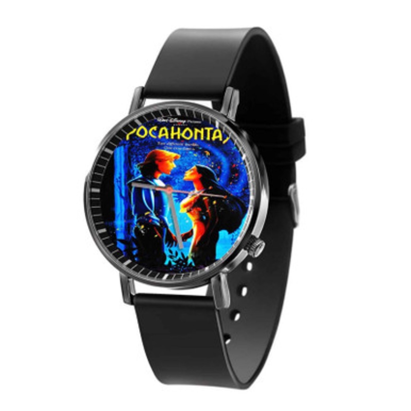 Disney Pocahontas and Smith Love Black Quartz Watch Unisex With Premium Gift Box