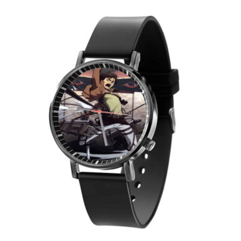 Eren Shingeki no Kyohin Attack on Titan Black Quartz Watch Unisex With Premium Gift Box