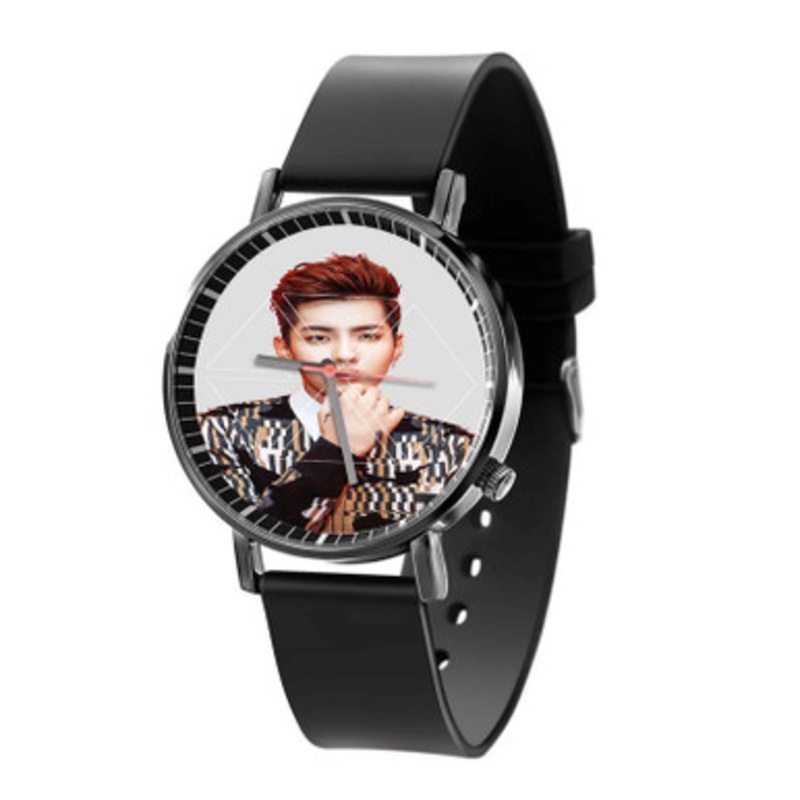 Kris Wu EXO Black Quartz Watch With Premium Gift Box for Unisex