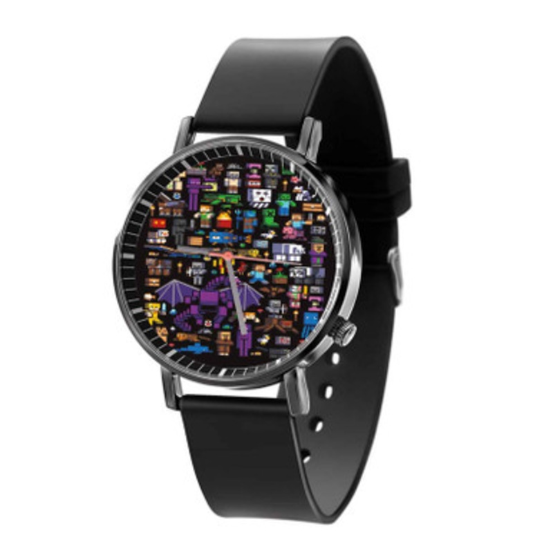 Minecraft Mobbery Black Quartz Watch Unisex With Premium Gift Box