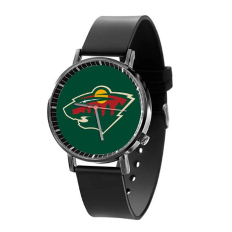 Minnesota Wild NHL Art Black Quartz Watch Unisex With Premium Gift Box