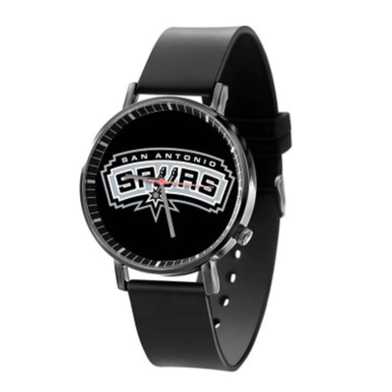 San Antonio Spurs NBA Art Black Quartz Watch Unisex With Premium Gift Box