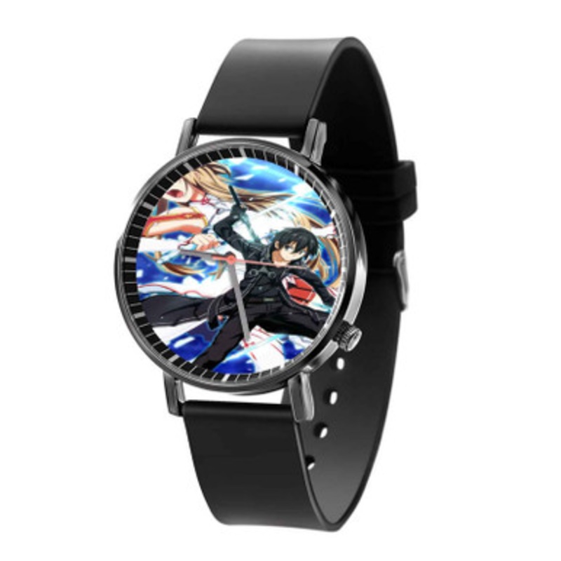 Sword Art Online Kirito and Asuna Art Unisex Black Quartz Watch With Premium Gift Box
