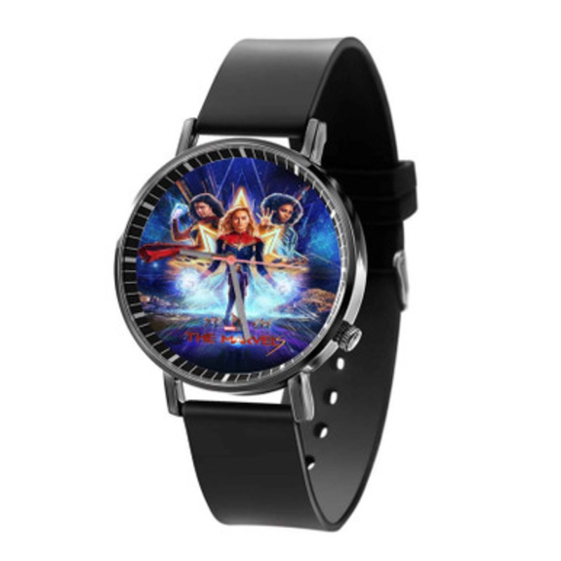 The Marvels Movie Black Quartz Watch Unisex With Premium Gift Box