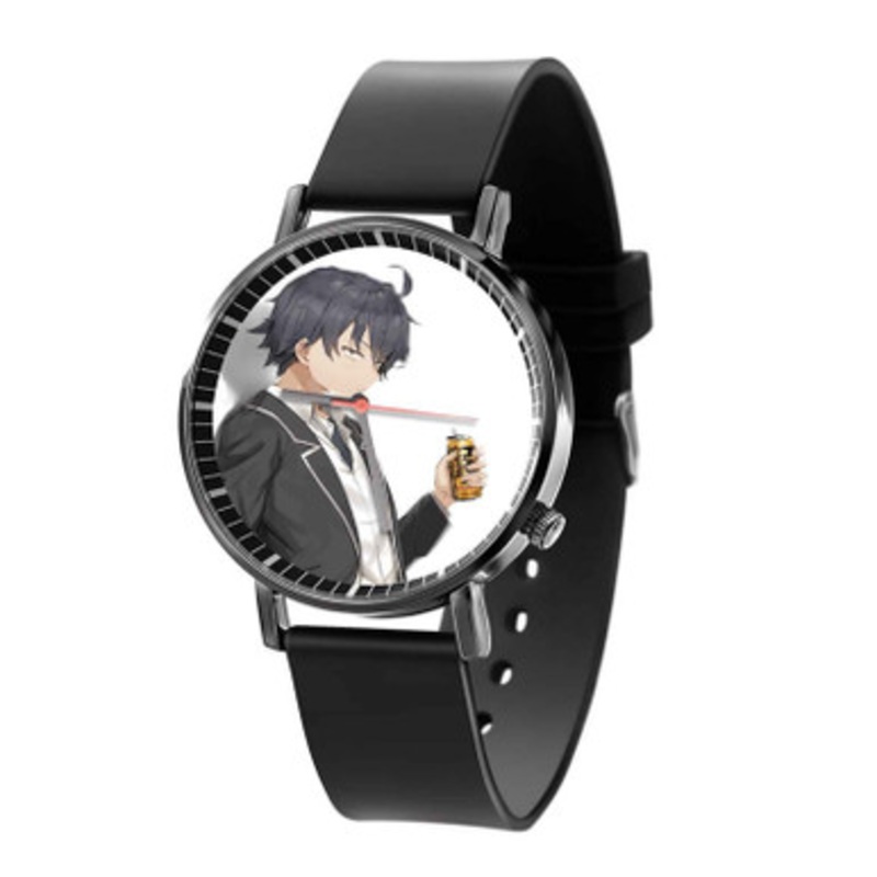 Hachiman Hikigaya Black Quartz Watch With Premium Gift Box for Unisex