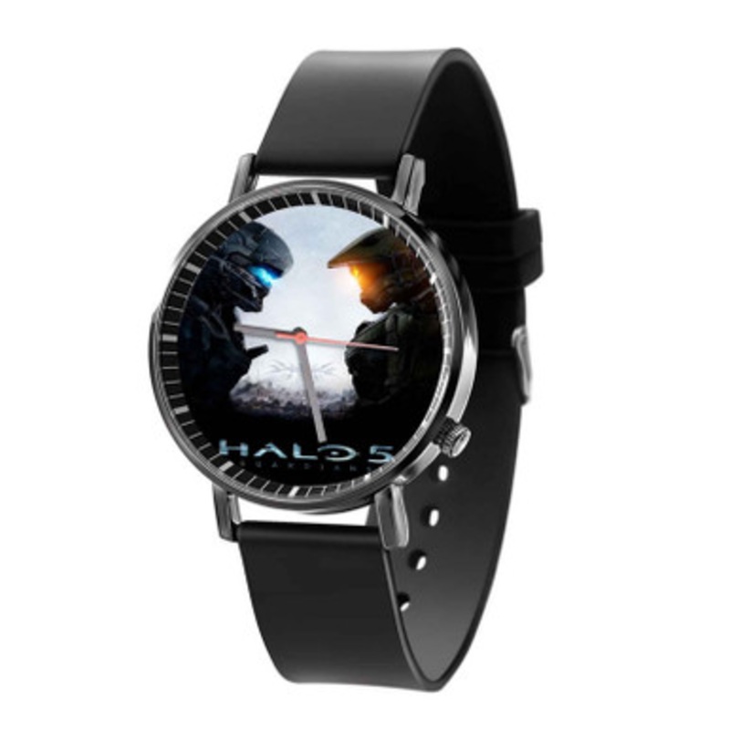 Halo 5 Guardians Mater Chief and Spartan Locke Black Quartz Watch Unisex With Premium Gift Box