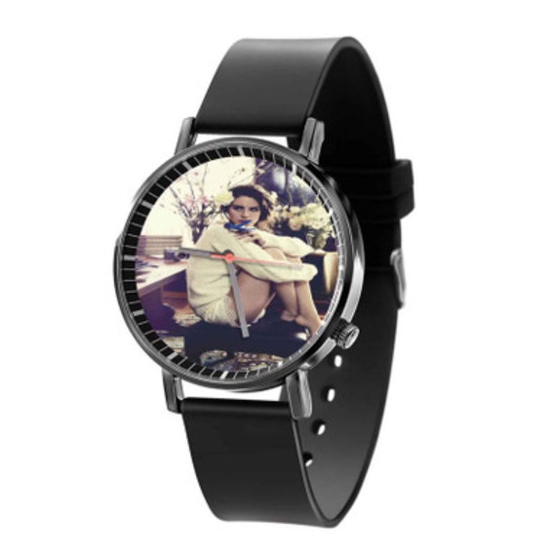 Lana Del Rey Wiht Floral and Bird Black Quartz Watch Unisex With Premium Gift Box