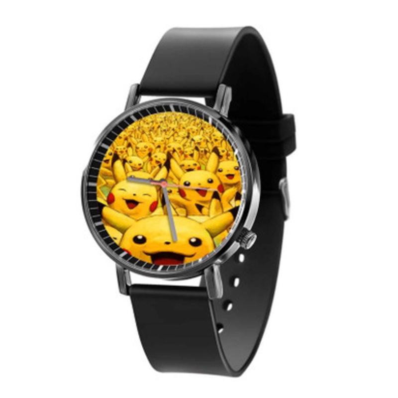 Pikachu Collage Unisex Black Quartz Watch With Premium Gift Box
