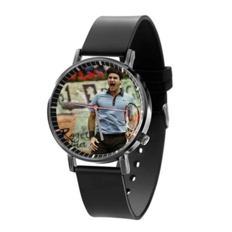 Roger Federer Champion Black Quartz Watch Unisex With Premium Gift Box