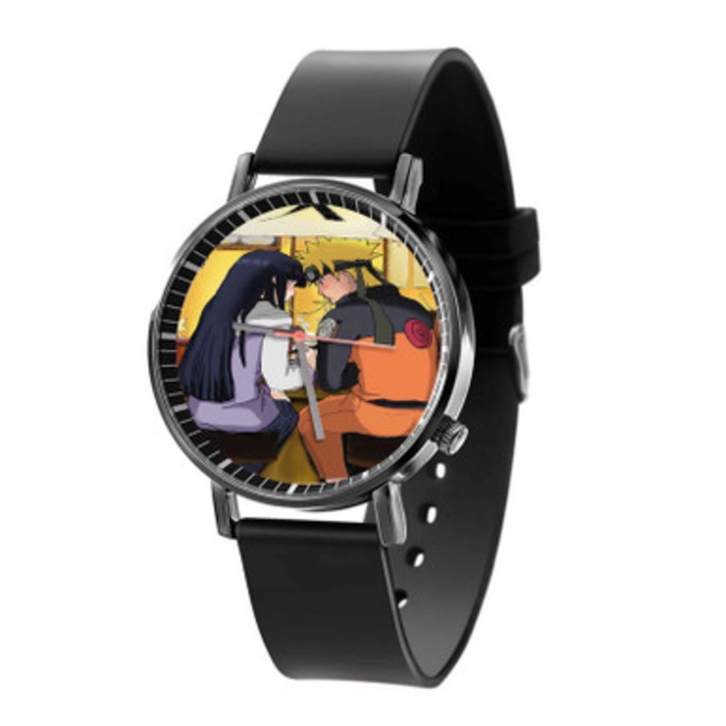 Uzumaki Naruto and Hinata Hyuga Black Quartz Watch Unisex With Premium Gift Box