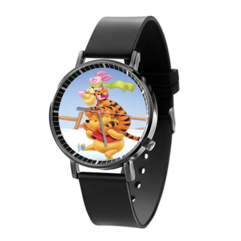 Winnie The Pooh and Friends Black Quartz Watch Unisex With Premium Gift Box