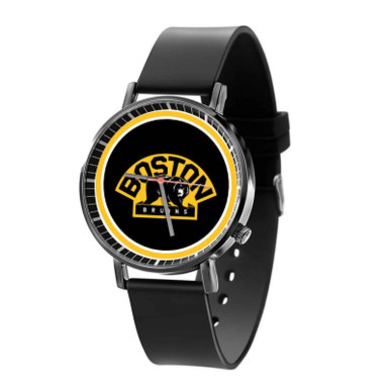 Boston Bruins NHL Black Quartz Watch Unisex With Premium Gift Box