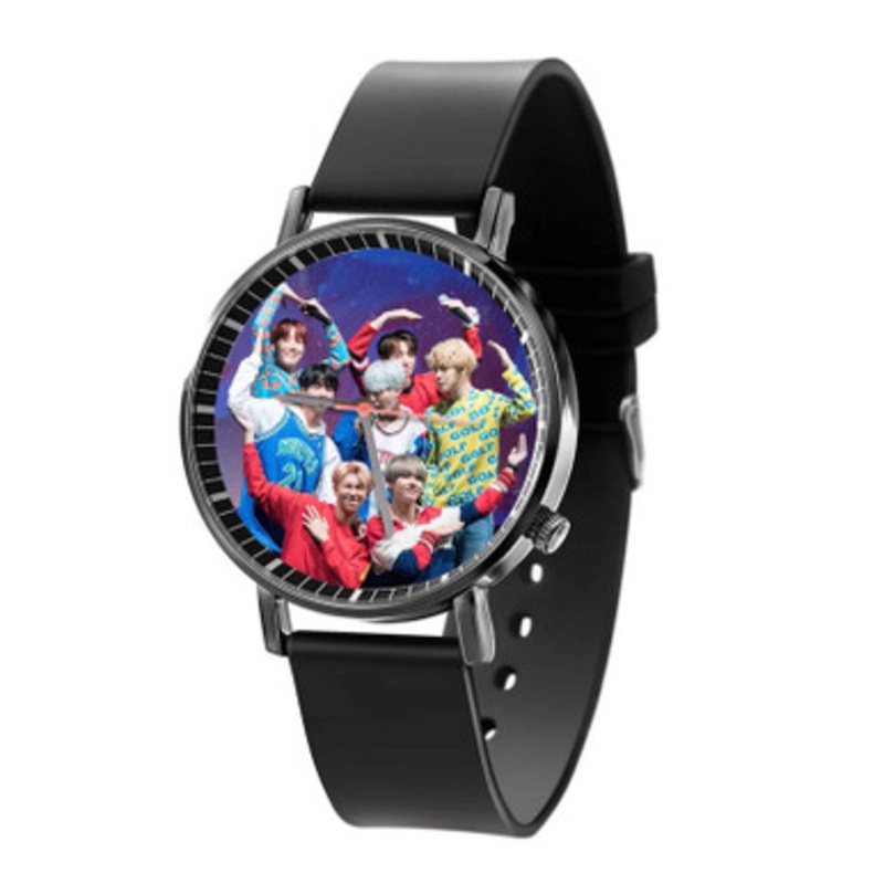 BTS Art Black Quartz Watch Unisex With Premium Gift Box