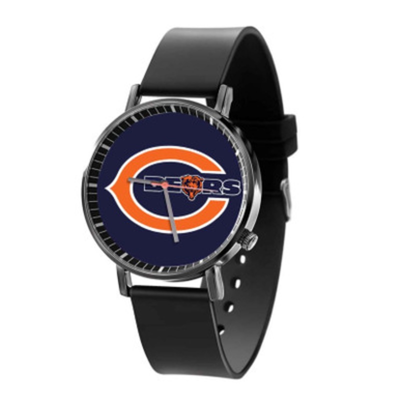 Chicago Bears NFL Art Black Quartz Watch Unisex With Premium Gift Box