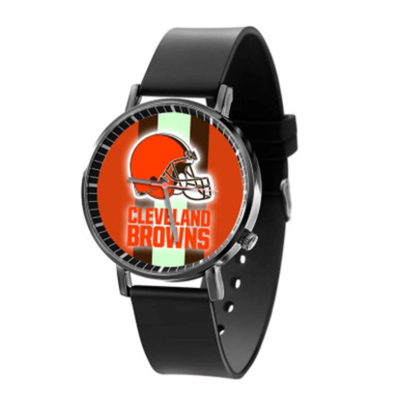 Cleveland Browns NFL Black Quartz Watch Unisex With Premium Gift Box