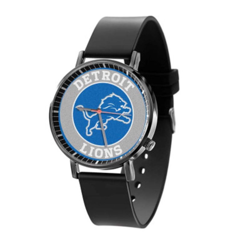 Detroit Lions NFL Art Black Quartz Watch Unisex With Premium Gift Box