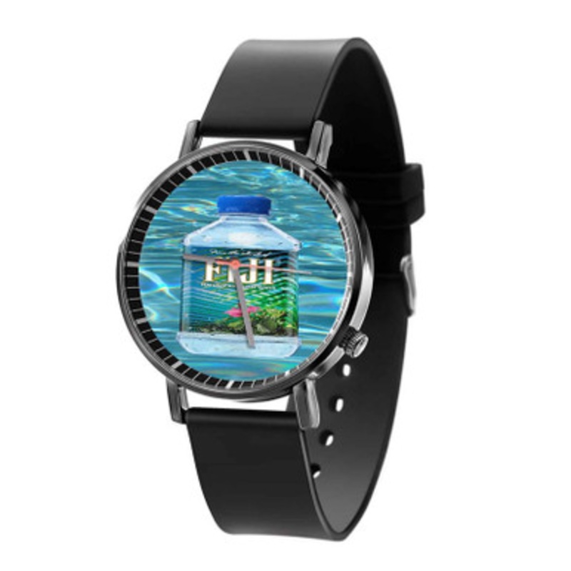 Fiji Water Black Quartz Watch Unisex With Premium Gift Box