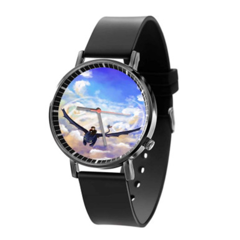 How to Train Your Dragon Hiccup and Toothless Arts Unisex Black Quartz Watch With Premium Gift Box