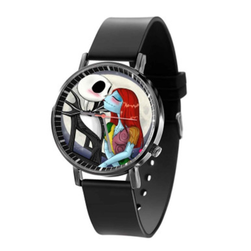 Jack Skellington and Sally The Nightmare Before Christmas Black Quartz Watch Unisex With Premium Gift Box