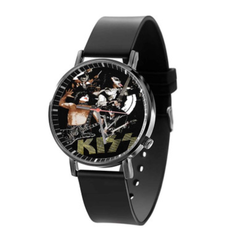 Kiss Band Print Black Quartz Watch Unisex With Premium Gift Box