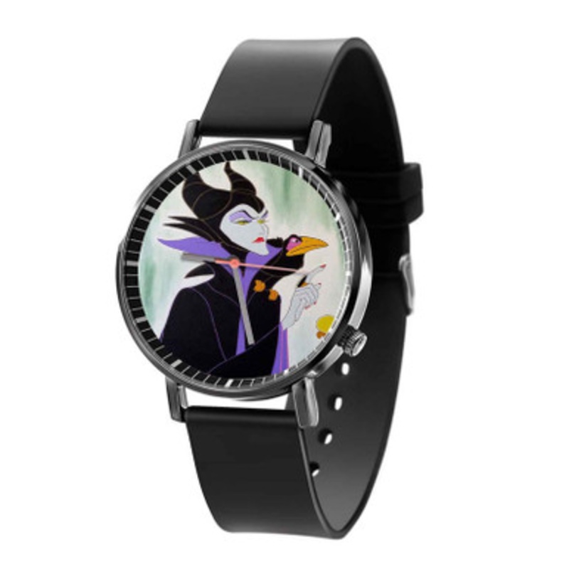 Maleficent Disney Villains Unisex Black Quartz Watch With Premium Gift Box