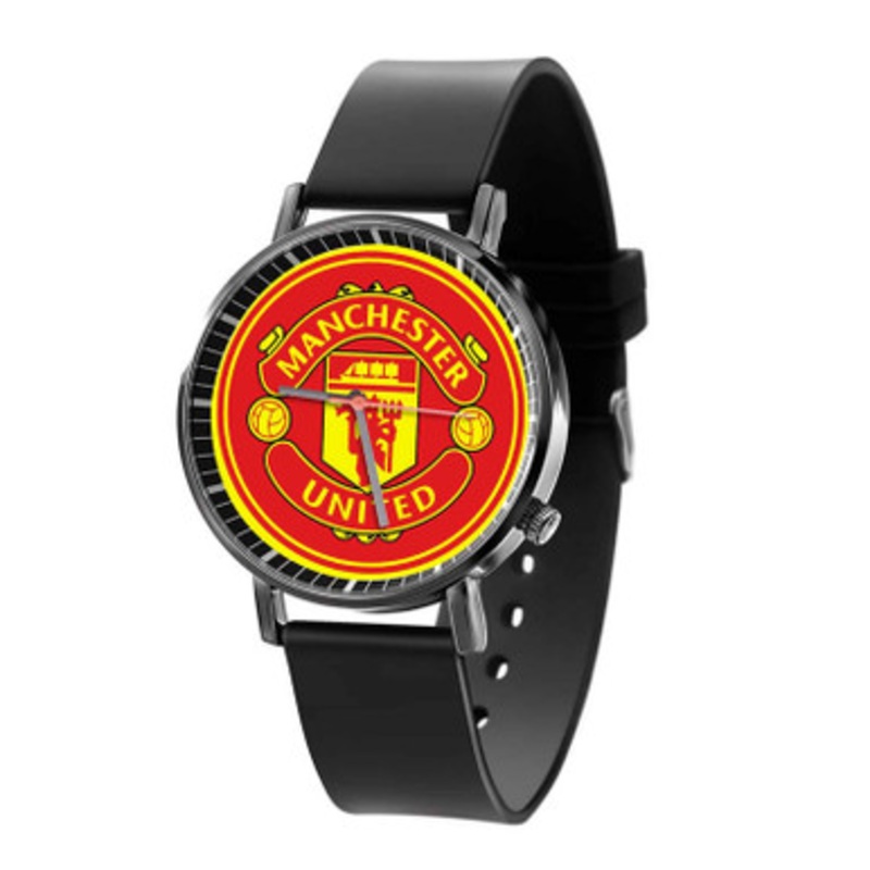 Manchester United FC Black Quartz Watch Unisex With Premium Gift Box