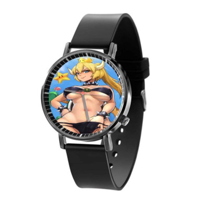 Mario Princess Bowser Bowsette Bikini Black Quartz Watch Unisex With Premium Gift Box