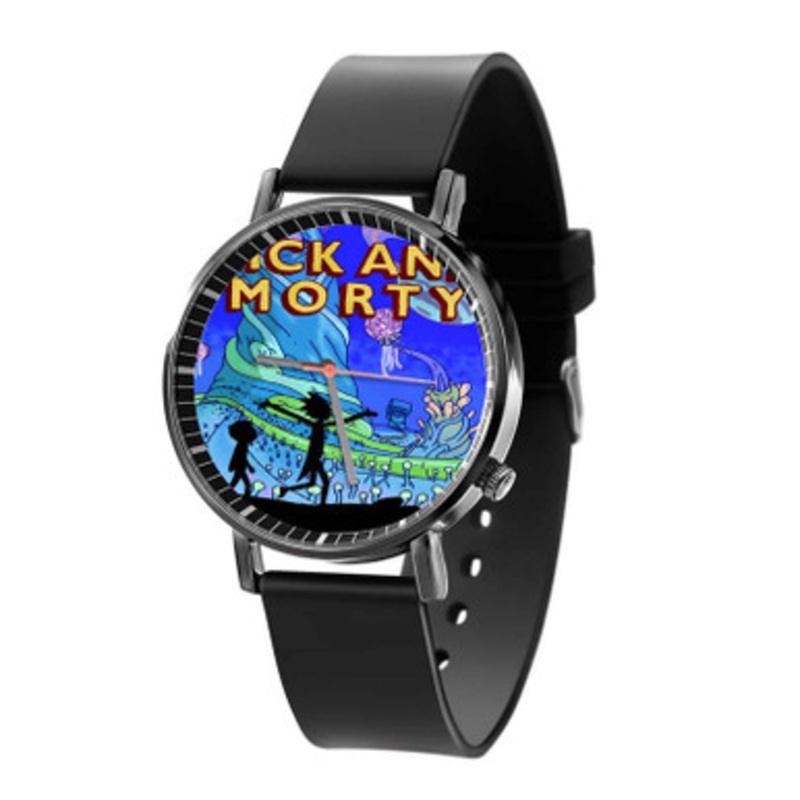 Rick and Morty Silhouette Black Quartz Watch Unisex With Premium Gift Box