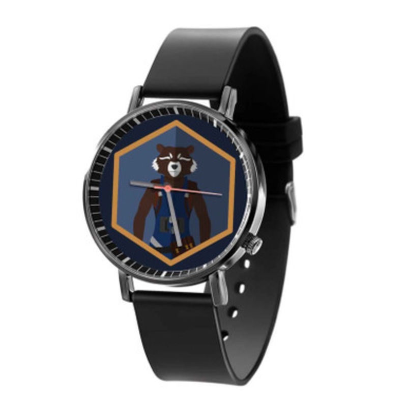 Rocket Racoon The Avengers Black Quartz Watch Unisex With Premium Gift Box